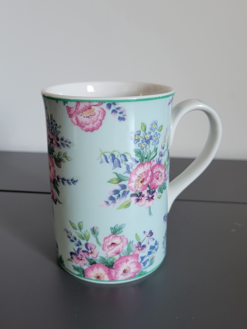 Royal Albert Mint Green Floral Porcelain Mug The Bronte Collection Anne 2002 Cup